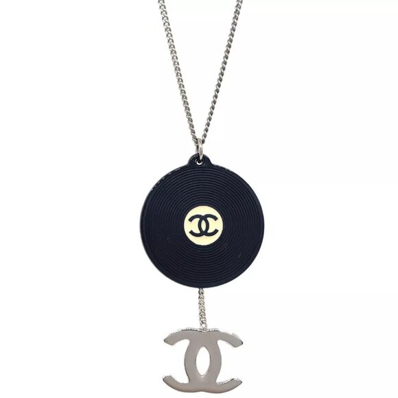 Chanel Record Silver Chain Pendant Necklace 04P 144022 - Picture 1 of 4
